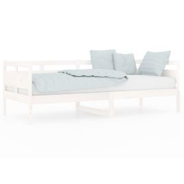 Day Bed White Solid Wood Pine 80x200 cm
