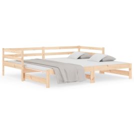 Pull-out Day Bed 2x(80x200) cm Solid Wood Pine