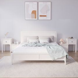 Bedside Table - ABBOTSFORD 2 Piece Nightstand White 79.5cm