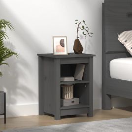 Bedside Table - ORISTANO Nightstand Grey 40cm