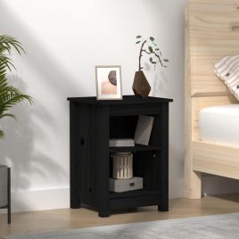 Bedside Table - ORISTANO Nightstand Black 40cm