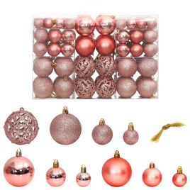 Chena Liro Christmas Baubles 100 pcs Pink Rose 3 4 6cm