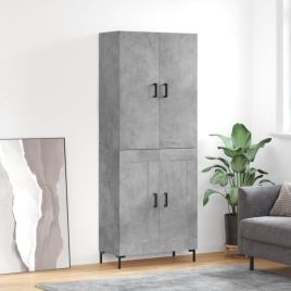 Highboard Concrete Grey 69.5x34x180 cm Engineered Wood