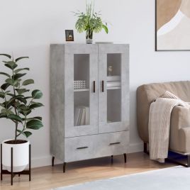 Highboard Concrete Grey 69.5x31x115 cm Engineered Wood