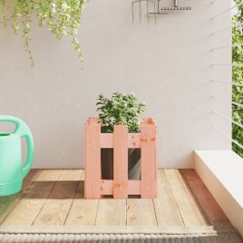 Garden Planter with Fence Design 30x30x30 cm Solid Wood Douglas