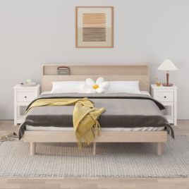 Bedside Table - NORMAN Dex 2 Piece Nightstand White 40cm