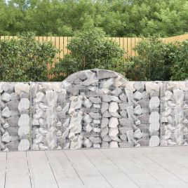 Arched Gabion Baskets 14 Pieces 200x30x100/120 cm Galvanised Iron