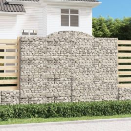 Arched Gabion Baskets 10 Pieces 300x50x220/240 cm Galvanised Iron