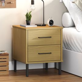 Bedside Table - Edith Ben Nightstand Brown 40cm