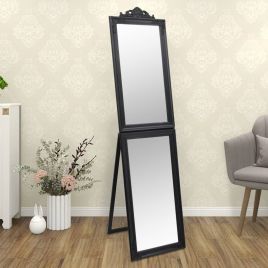 Free-Standing Mirror Black 45x180 cm