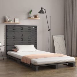 Wall Headboard Grey 96x3x91.5cm Solid Wood Pine