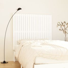 Wall Headboard White 127.5x3x110cm Solid Wood Pine