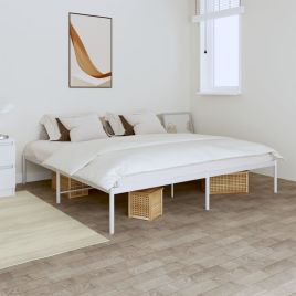 Metal Bed Frame White 183x213 cm
