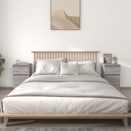 Bedside Table - MONROE Gus 2 Piece Nightstand Grey Sonoma 40cm