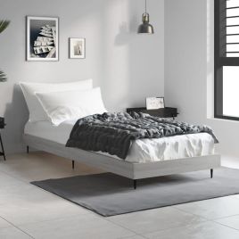 Bed Frame Grey Sonoma 75x190 cm 2FT6 Small Single Engineered Wood