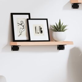 Wall Shelf 40x10x2cm Untreated Solid Wood Oak