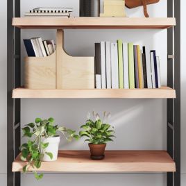 Wall Shelf 80x40x(2-6) cm Untreated Solid Wood Oak