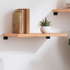 Wall Shelf Light Brown 60x30x4 cm Treated Solid Wood Oak