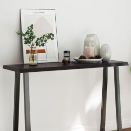 Table Top Dark Brown 120x40x(2-4) cm Treated Solid Wood Live Edge