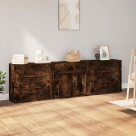 Sideboards 3 Pieces Smoked Oak Engineered Wood