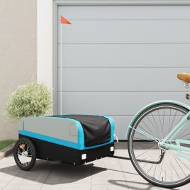 Bike Trailer Black and Blue 45 kg Iron