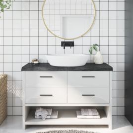 Bathroom Countertop Dark Brown 120x60x2-6cm Treated Solid Wood