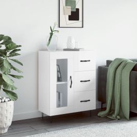 Sideboard High Gloss White 69.5x34x90 cm Engineered Wood