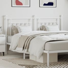 Metal Headboard White 160cm