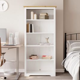 Bookcase BODO Brown 80x38x180 cm Solid Wood Pine 5-Tier
