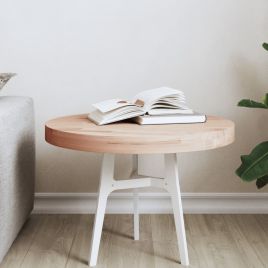 Table Top Ã˜50x4 cm Round Solid Wood Beech