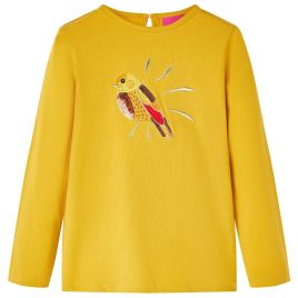 Kids' T-shirt with Long Sleeves Dark Ochre 128
