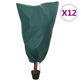 Plant Fleece Covers with Drawstring 12 pcs 70 g/m2 0.8x0.8 m