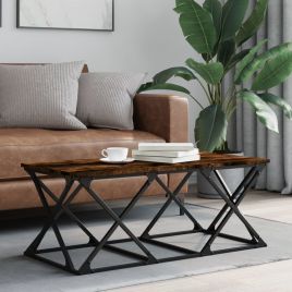 Coffee Table Smoked Oak 100x49x40 cm Engineered Wood