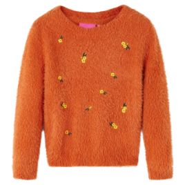 Kids' Sweater Knitted Burnt Orange 116