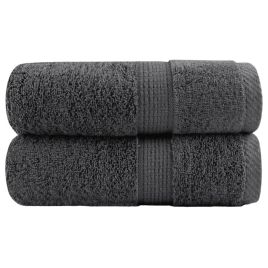 SOLMERE Premium Guest Towels 2Pieces Anthracite 30x50cm 600gsm