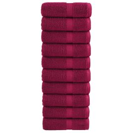 SOLMERE Premium Guest Towels 10Pieces Bordeaux 30x50cm 600gsm