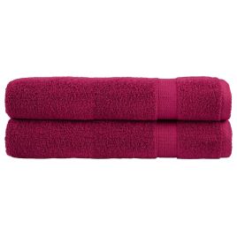 SOLMERE Premium Towels 2Pieces Bordeaux 100x200cm 600gsm