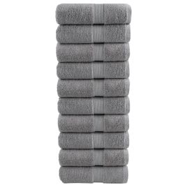 SOLMERE Premium Wash Towels 10Pieces Grey 30x30cm 600gsm
