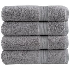 SOLMERE Premium Hand Towels 4Pieces Grey 50x100cm 600gsm