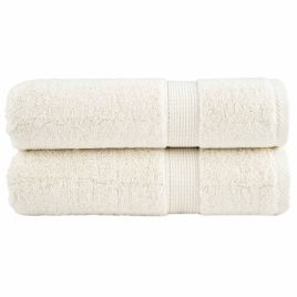 SOLMERE Premium Hand Towels 2 Pieces Cream 50x100 cm 600 gsm