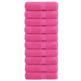 SOLMERE Premium Guest Towels 10 Pieces Pink 30x50 cm 600 gsm