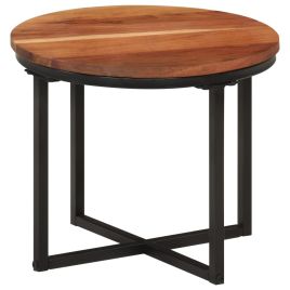 Coffee Table 35x35x30 cm Solid Wood Acacia and Iron