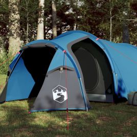 Camping Tent 3 Persons Blue 370x185x116 cm 185T Taffeta