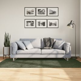 Rug Short Pile Soft and Washable Forest Green 100x200cm