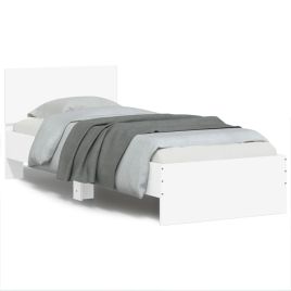 Bed Frame with Headboard White 90x200 cm Engineered wood