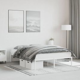 Metal Bed Frame White 140x200 cm
