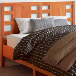 Headboard Wax Brown 135 cm Solid Wood Pine