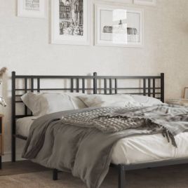 Metal Headboard Black 193cm