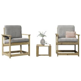 3 Piece Garden Lounge Set Impregnated Wood Pine