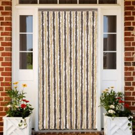 Fly Curtain Dark Brown and Beige 56x185 cm Chenille